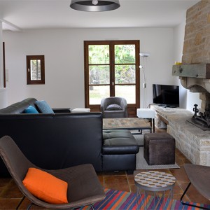 Villa de la Plage : un grand salon confortable