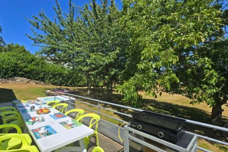 Repas conviviaux sur la terrasse avec la plancha